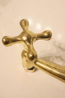 Handmade Moroccan Brass Faucet – Aged Cross Handle Bridge Tap, Rustic Luxury Fixture