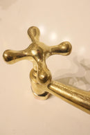 Handmade Moroccan Brass Faucet – Aged Cross Handle Bridge Tap, Rustic Luxury Fixture