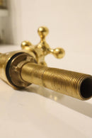 Handmade Moroccan Brass Faucet – Aged Gold Gooseneck Cross Handle Tap