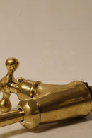 Handmade Moroccan Brass Faucet – Aged Gold Gooseneck Cross Handle Tap