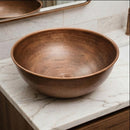Handmade Moroccan Brass Round Vessel Sink, Hammered Bathroom Vanity Bowl, Countertop Basin, Artisan Multi-Finish