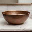 Handmade Moroccan Brass Round Vessel Sink, Hammered Bathroom Vanity Bowl, Countertop Basin, Artisan Multi-Finish