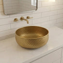 Handmade Moroccan Brass Round Vessel Sink, Hammered Brass Bathroom Vanity Bowl, Luxury Countertop Basin