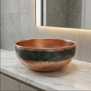 Hand-Hammered Moroccan Brass Vessel Sink, Round Vanity Basin, Boho Bathroom Statement