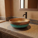 Handmade Moroccan Brass Round Vessel Sink, Hammered Brass Bathroom Vanity Basin, Artisan Bath Decor
