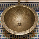 Handmade Brass Moroccan Sink – Round Hammered Vessel Basin