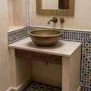 Handmade Brass Moroccan Sink – Round Hammered Vessel Basin