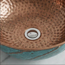Handmade Moroccan Brass Round Vessel Sink, Hammered Bathroom Vanity Basin with Patina Exterior