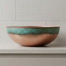 Hand Hammered Copper Sink: Moroccan Artisanal Brass Vessel Bowl