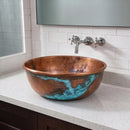 Hand Hammered Copper Round Sink, Moroccan Artisan Craftsmanship