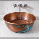 Hand Hammered Copper Round Sink, Moroccan Artisan Craftsmanship
