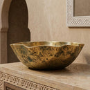 Handmade Moroccan Brass Sink,  Round Vessel Bathroom Basin