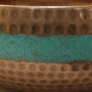 Handmade Moroccan Brass Vessel Sink, Round Hammered Turquoise Basin, Rustic Boho Countertop Bathroom Sink