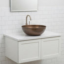 Handmade Moroccan Brass Round Vessel Sink, Hand-Hammered Countertop Basin, Antique Copper Finish Vanity Sink