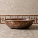 Handmade Moroccan Brass Vessel Sink, Hammered Round Bathroom Basin, Rustic Boho Vanity