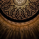 Moroccan Brass Mandala Pendant Light, Laser Cut Arabesque Boho Ceiling Lamp