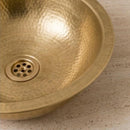 Handmade Hammered Brass Round Vessel Sink, Moroccan Gold Bathroom Vanity Basin