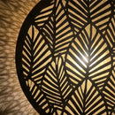 Handcrafted Moroccan Brass Pendant Light, Round Leaf Cutout Lamp, Botanical Shadow Sconce