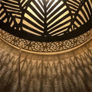 Handcrafted Moroccan Brass Pendant Light, Round Leaf Cutout Lamp, Botanical Shadow Sconce