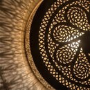 Moroccan Brass Mandala Pendant Light, Boho Filigree Hanging Lamp, Shadow Cast Glow