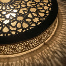 Moroccan Brass Pendant Light, Geometric Mandala Cutout Shade, Shadow Cast Lamp