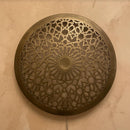Moroccan Brass Pendant Light, Geometric Mandala Cutout Shade, Shadow Cast Lamp