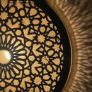 Moroccan Brass Pendant Light, Geometric Mandala Cutout Shade, Shadow Cast Lamp