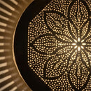 Handcrafted Moroccan Brass Pendant Light, Round Floral Cutout Lamp, Boho Arabesque Wall Light
