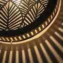 Moroccan Brass Pendant Light, Round Gold Lamp, Leaf Cutout Arabesque Sconce