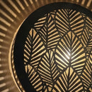 Moroccan Brass Pendant Light, Round Gold Lamp, Leaf Cutout Arabesque Sconce
