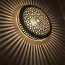 Handmade Moroccan Brass Pendant Light, Geometric Arabesque Mandala Shade