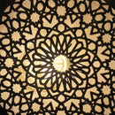 Handmade Moroccan Brass Pendant Light, Geometric Arabesque Mandala Shade