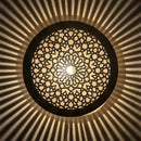 Handmade Moroccan Brass Pendant Light, Geometric Arabesque Mandala Shade