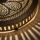 Handcrafted Moroccan Brass Pendant Light, Round Floral Filigree Hanging Lamp, Sunburst Shadow Ceiling Light