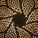 Handcrafted Moroccan Brass Pendant Light, Round Floral Filigree Hanging Lamp, Sunburst Shadow Ceiling Light