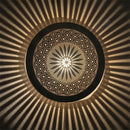 Handmade Moroccan Brass Wall Lamp, Round Floral Geometric Sconce, Boho Shadow Cast Decor