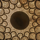 Handcrafted Moroccan Brass Wall Lamp, Round Sconce, Pierced Scallop Pattern, Ambient Light