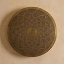 Handcrafted Moroccan Brass Wall Lamp, Round Sconce, Pierced Scallop Pattern, Ambient Light