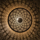 Handcrafted Moroccan Brass Wall Lamp, Round Sconce, Pierced Scallop Pattern, Ambient Light