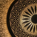 Handcrafted Moroccan Brass Wall Lamp, Round Fish Scale Sconce, Boho Shadow Pattern Decor