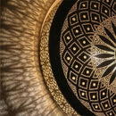 Handcrafted Moroccan Brass Wall Lamp, Round Fish Scale Sconce, Boho Shadow Pattern Decor