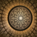 Handcrafted Moroccan Brass Pendant Light: Round Arabesque Shadow Lamp – Boho Decor