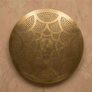 Handmade Moroccan Brass Pendant Light, Round Dome Shade, Geometric Arabesque Pattern, Ambient Shadow Lamp