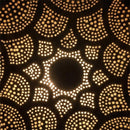 Handmade Moroccan Brass Pendant Light, Round Perforated Geometric Arabesque Lamp
