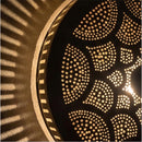 Handmade Moroccan Brass Pendant Light, Round Perforated Geometric Arabesque Lamp