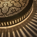 Handmade Moroccan Brass Pendant Light, Round Pierced Floral Arabesque Ceiling Lamp