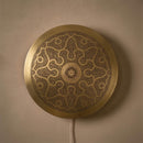 Handmade Moroccan Brass Pendant Light, Round Pierced Floral Arabesque Ceiling Lamp