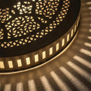 Handcrafted Moroccan Brass Pendant Light: Round Pierced Geometric Floral Shade Lamp
