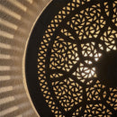 Handcrafted Moroccan Brass Pendant Light: Round Pierced Geometric Floral Shade Lamp
