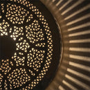 Handcrafted Moroccan Brass Pendant Light: Round Pierced Geometric Floral Shade Lamp